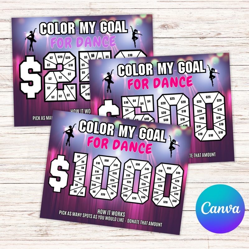 2026 Editable Dance Team fundraiser Template competitive dance fundraising printable Dance Fundraiser Fill My Board Donation Pledge crowd source fundraising idea