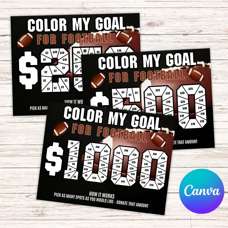 Editable Football Fundraiser Template, Custom Football Fundraiser 2026, Fill in Fundraiser Football Board Team, Digital File