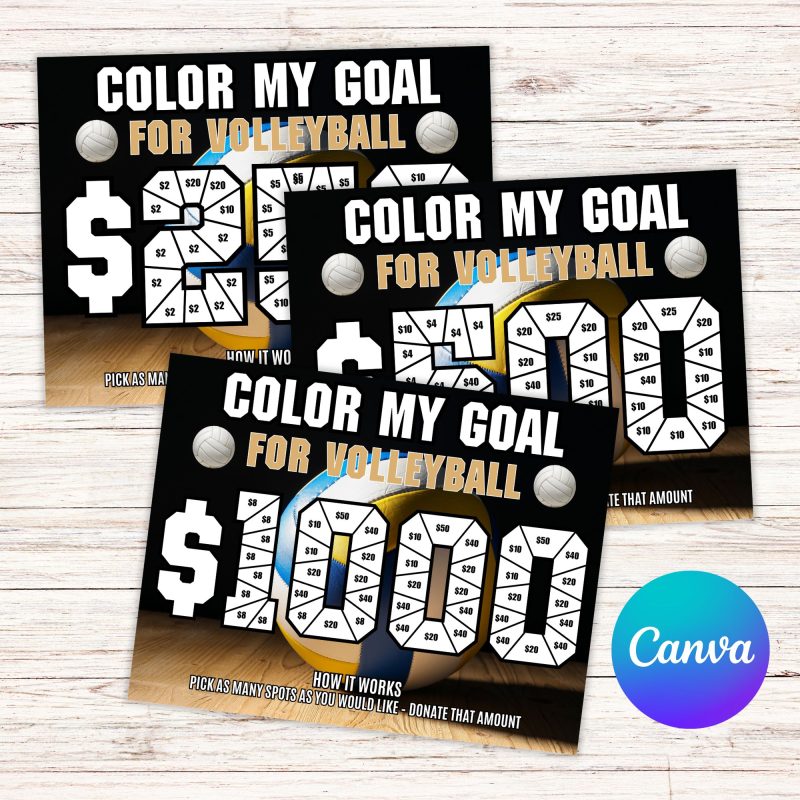 Editable Volleyball Fundraiser Template, Custom Volleyball Fundraiser 2026, Fill in Fundraiser Volleyball Board Team, Digital File